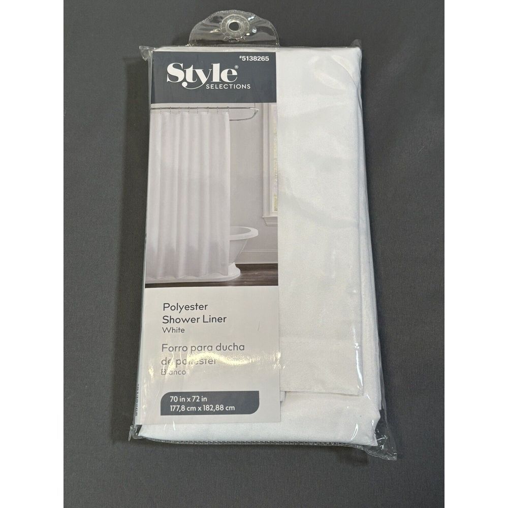 SHOWER CURTAIN 70" x‎ 72" waffle weave texture Anti-Microbial wash NEW White